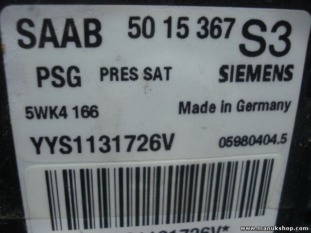 Airbagsensor Airbagsteuergerät Saab 5015367 S3 50 15 367 S3 5WK4166 05980404.4