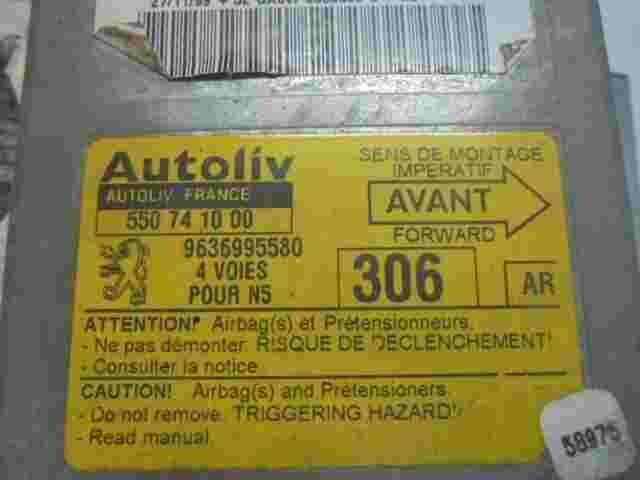 Airbagsensor Airbagsteuergerät Peugeot 306 (AR) 9636995580 550741000