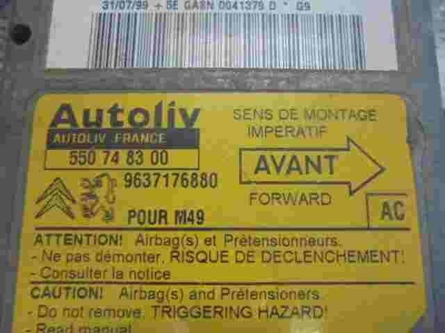 Airbagsensor Airbagsteuergerät Partner Berlingo AC 9637176880 550748300