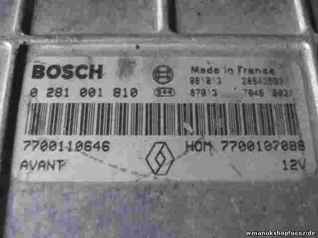 Motorsteuergerät Renault Megane HOM7700107088 7700107088 7700110646 0281001810