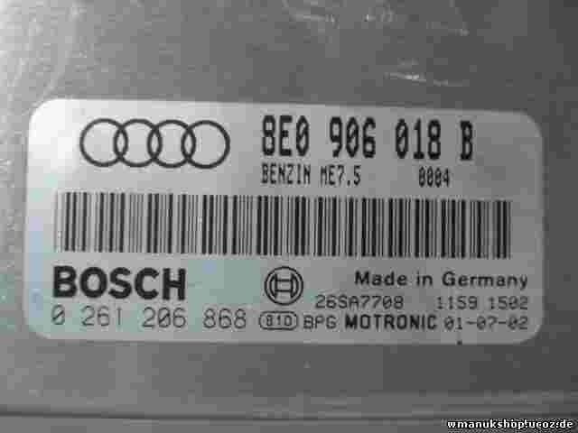 Motorsteuergerät Audi A4 8E B6 ME7.5 8E0906018B 8EO906018B BOSCH 0261206868