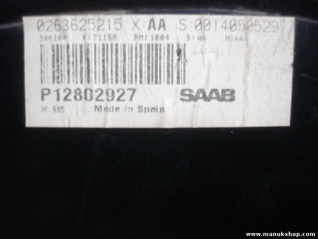 Kombiinstrument Tacho Saab 9-3 12802927 0263625215 0 263 625 215 0014050529