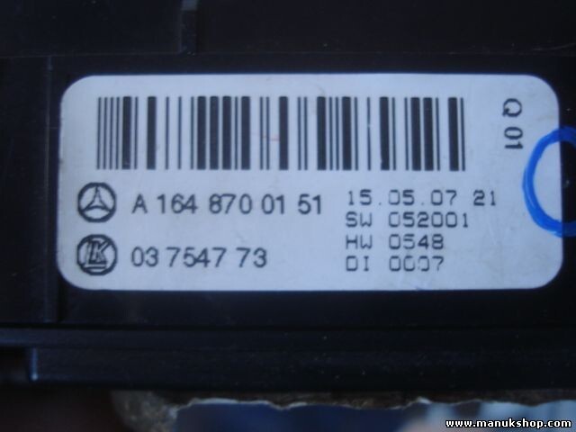 Warnblinkschalter Mercedes-Benz A1648700151 LK 03754773 SW 052001 HW 0548