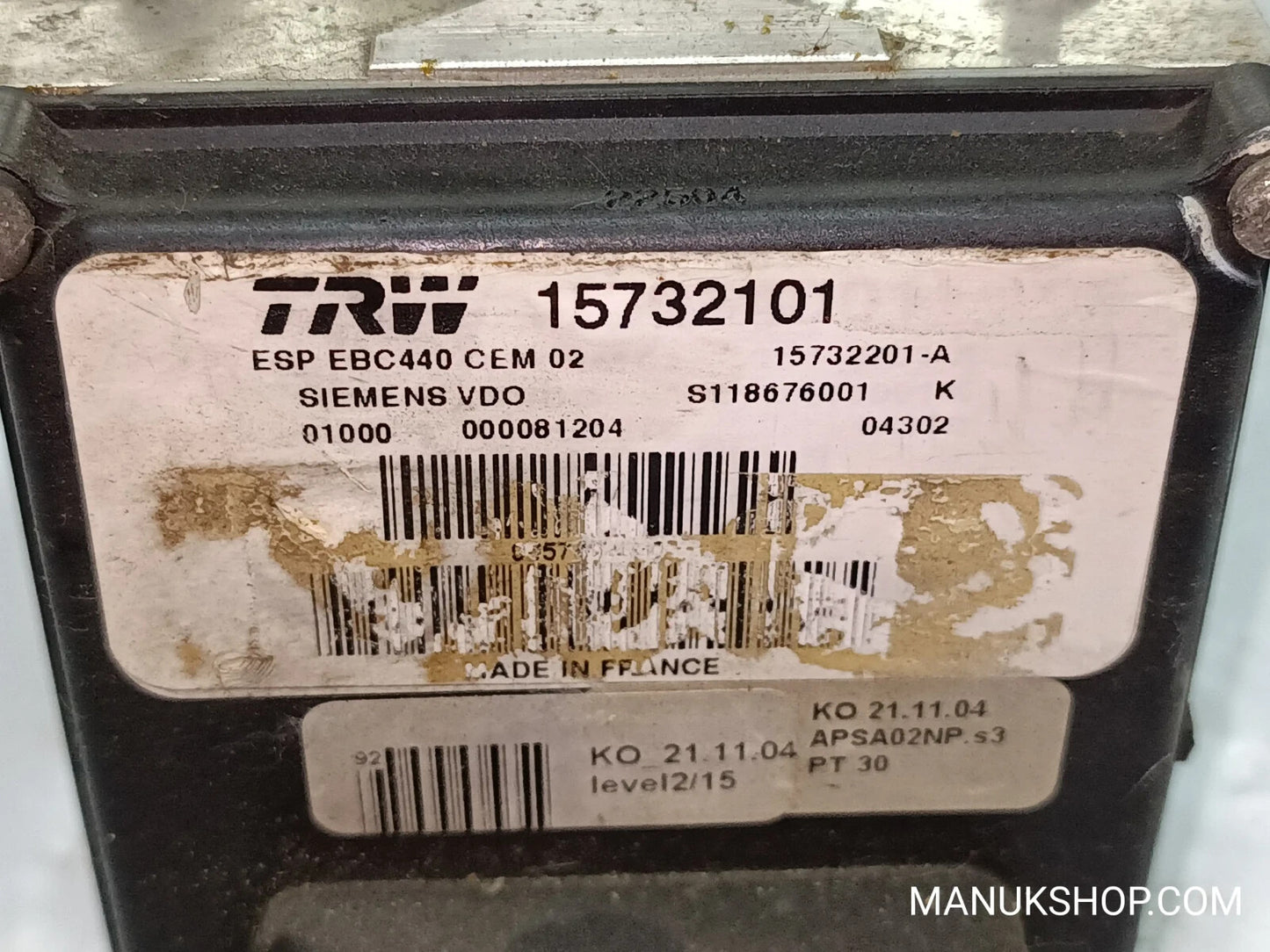 ABS Hydraulikblock Peugeot K70600412 15732101 S118676001 01000 000081204 04302