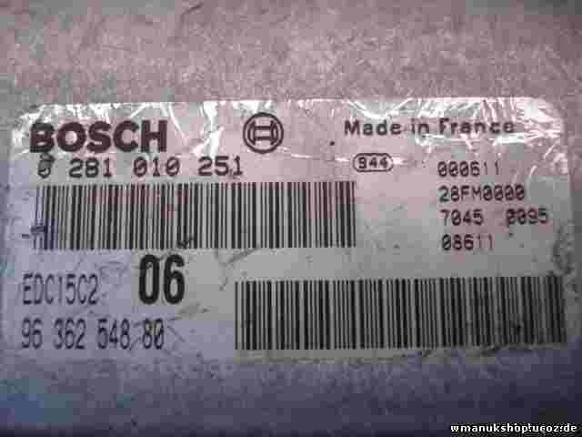 Motorsteuergerät Citroen Xantia 2.0 2000 9636254880 EDC15C2 06 BOSCH 0281010251