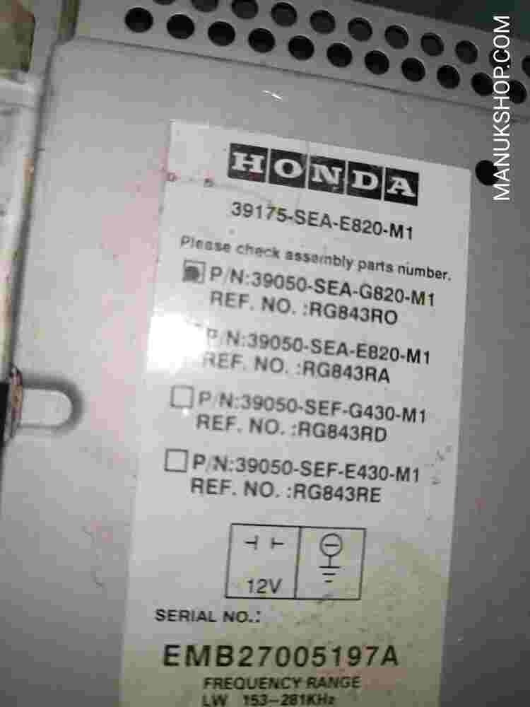 Multi-Info-Display Radio Honda Accord 39175SEAE820M1 39050SEAG820M1 RG843RO