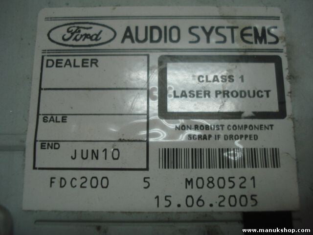 Radio CD Ford 6000 CD 4M5T18C815AE 4M5T-18C815-AE VISTEON