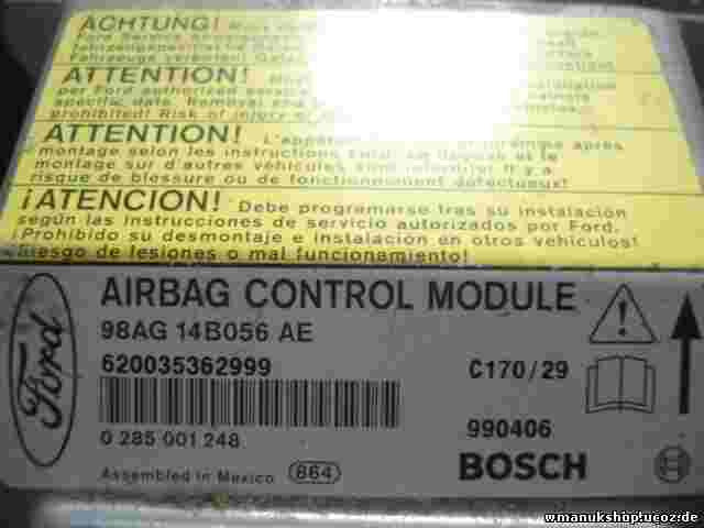 Airbagsensor Airbagsteuergerät Ford 98AG14B056AE 620010183599 C170/29 0285001248