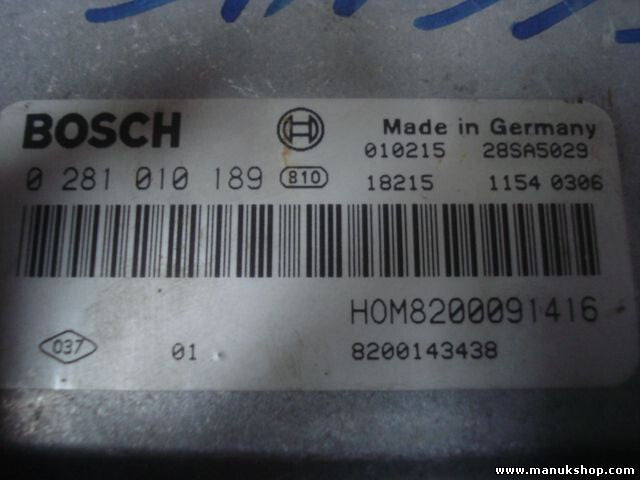 Motorsteuergerät Renault Megane 0281010189 HOM8200091416 8200091416 8200143438