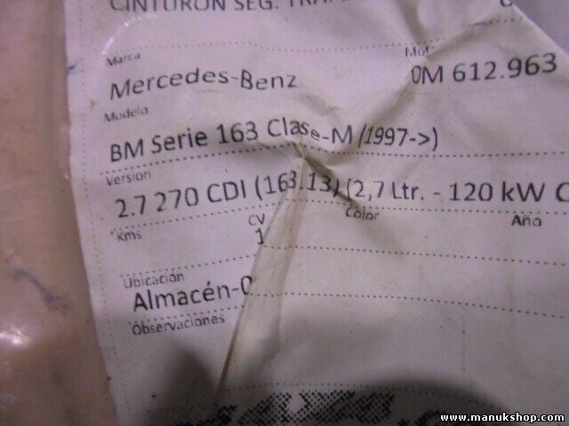 Sicherheitsgurt Gurt Mercedes-Benz W163 ML 2.7 CDI A1638600188 A 163 860 01 88