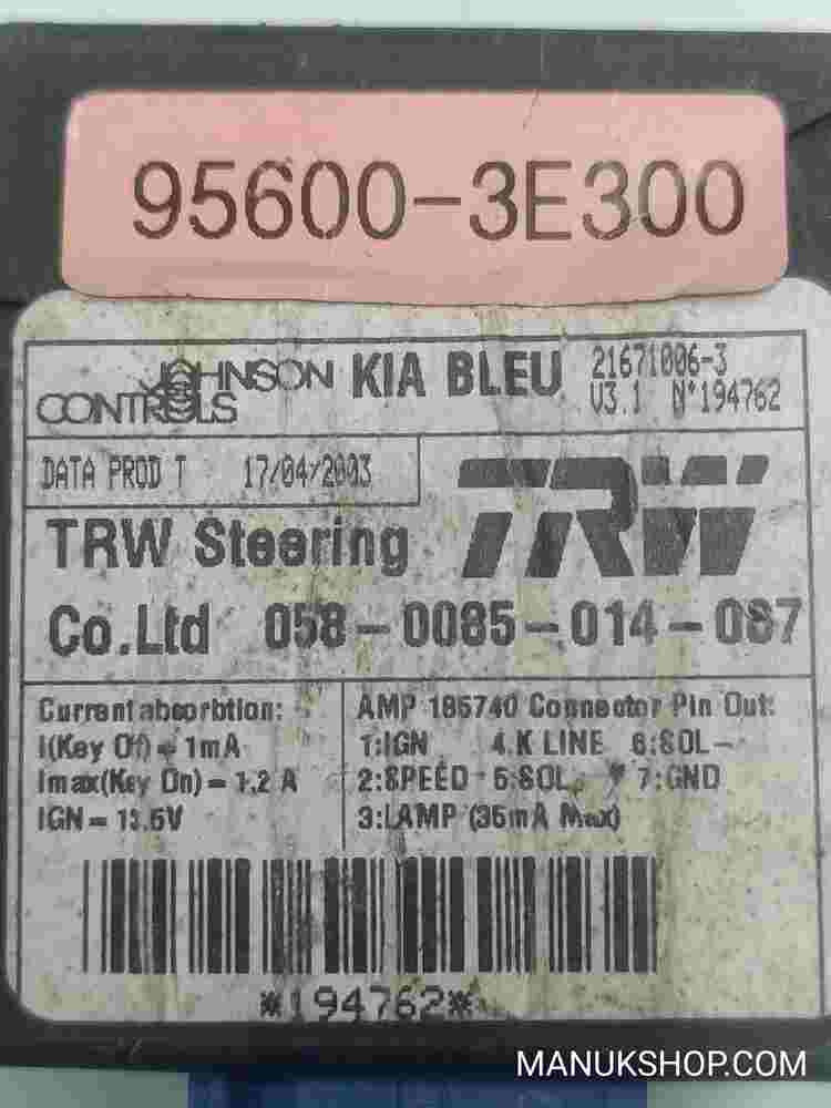 Steuergerät Lenkung Kia Sorento 956003E300 95600-3E300 0580085014087