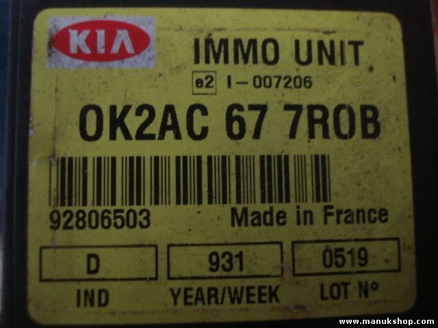 Steuergerät Wegfahrsperre Alarmmodul Kia Sportage immo 0K2AC677R0B OK2AC677R0B