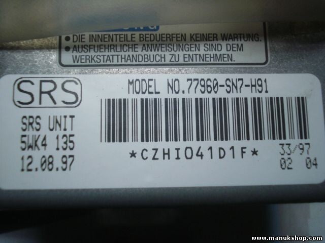 Airbagsensor Airbagsteuergerät Rover 600 RH Honda 77960SN7H91 5WK4135
