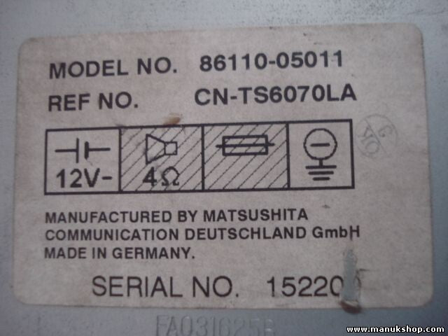 Radio CD Toyota Avensis 86110-05011 8611005011 CN-TS60700LA CNTS60700LA