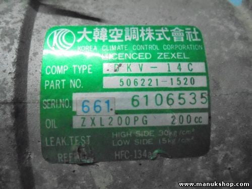 Klimakompressor SsangYong Musso 2.9 ZEXEL 5062211520 HFC-134a 5064914380