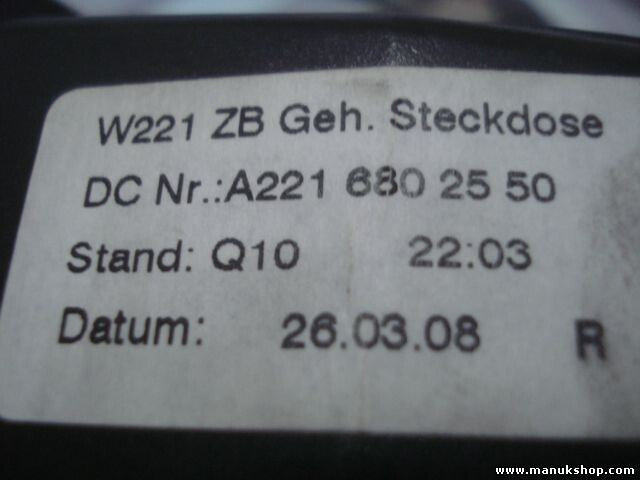 Aschenbecher Mercedes-Benz W216 W212 W221 CL-class 2006-2014 A2216802550