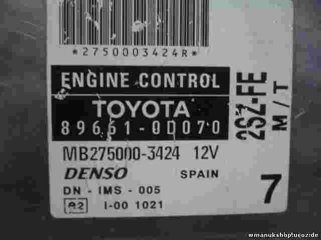 Motorsteuergerät Toyota Yaris 896610D070 89661-0D070 DENSO 2SZ-FE MB2750003424