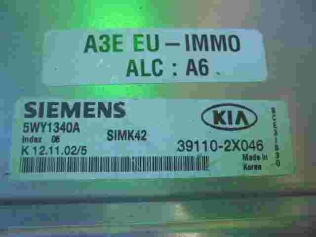 Motorsteuergerät Kia Rio 391102X046 A3E EU-IMM0 SIMK42 SIEMENS 5WY1340A Index 05