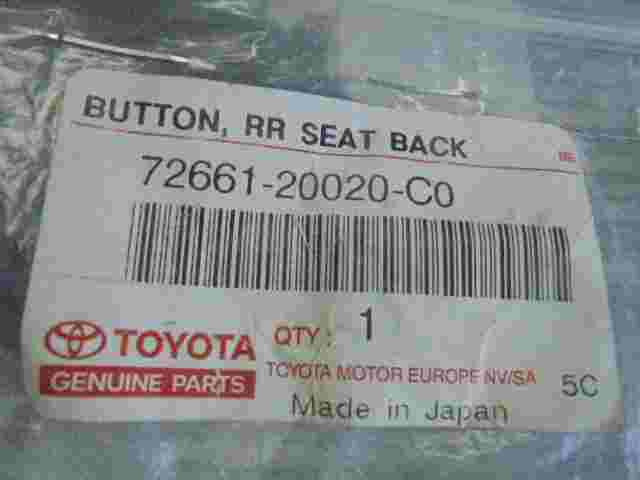 Button Rear Seat Back Toyota Carina E 7266120020C0 72661-20020-C0