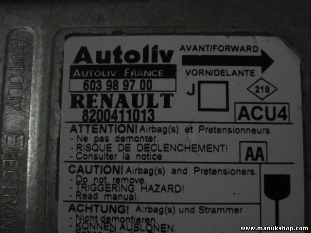 Airbagsensor Airbagsteuergerät Renault Scenic JM 1,9 2003 8200411013 603989700