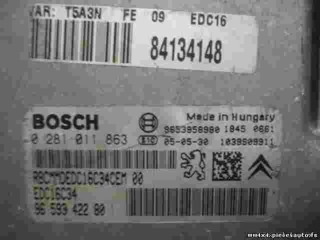 Motorsteuergerät Peugeot 307 9659342280 EDC16C34 RBCMMDEDC16C34CEM 0281011863