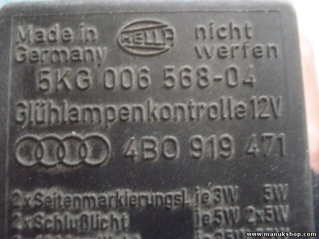 Bremslichtkontrolle Relais Audi A3 A4 A6 4B0919471 4BO919471 HELLA 5KG00656804