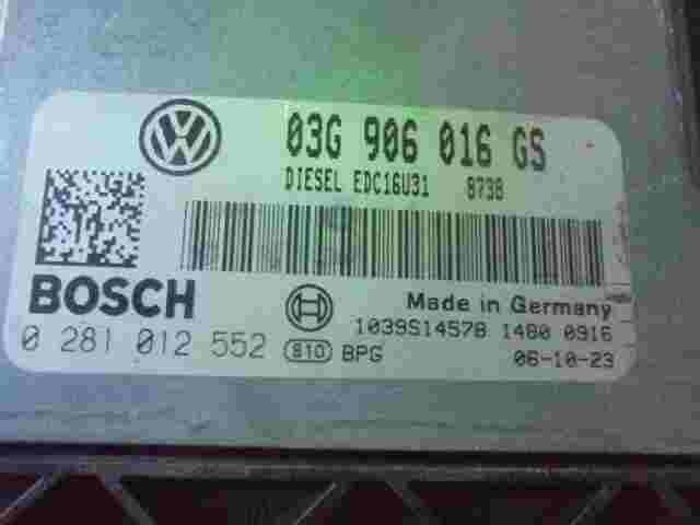 Motorsteuergerät Skoda Superb 1.9 tdi 03G906016GS DIESEL EDC16U31 0281012552