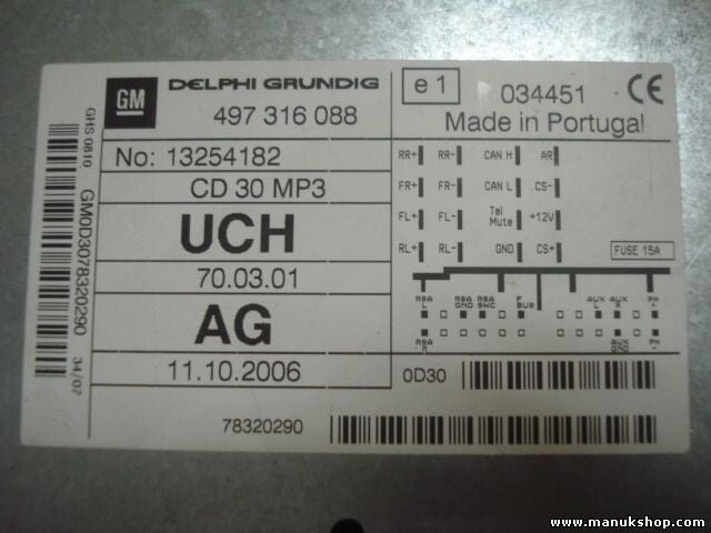 Radio CD Opel Astra Corsa Zafira Radio CD 30 MP3 Player 497316088