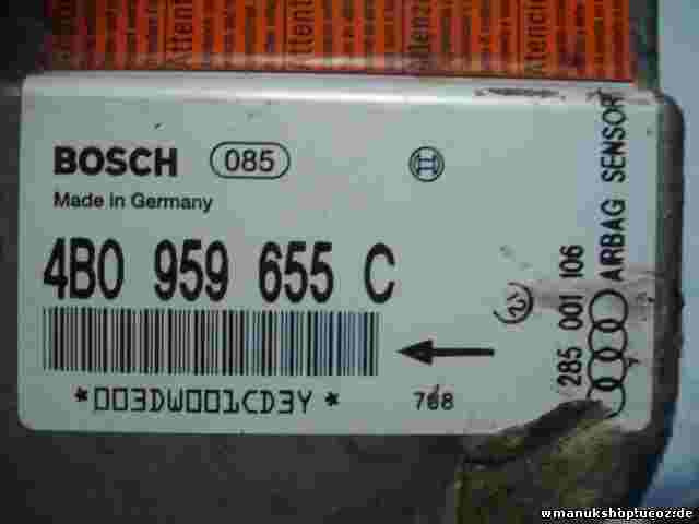 Airbagsensor Airbagsteuergerät Audi A6 4B0959655C 4BO959655C BOSCH 0285001106