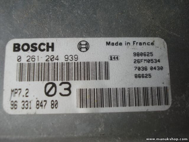 Motorsteuergerät Citroen Xsara 1.6 1996 MP7.203 9633184780 BOSCH 0261204939