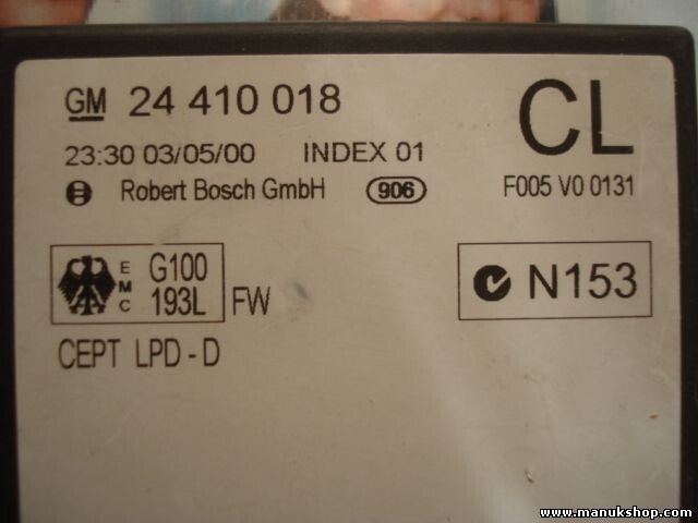 Steuergerät OPEL Vectra Omega Astra 24 410 018 F005V00131 24410018 CL index 01