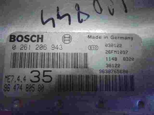 Motorsteuergerät Peugeot 307 1.6 ME7.4.4 9647480580 9638765680 BOSCH 0261206943