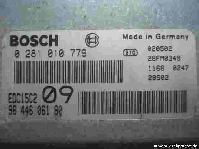 Motorsteuergerät Peugeot 307 9644606180 EDC15C2 09 BOSCH 0281010779