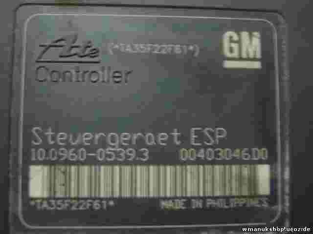 Steuergerät ABS Astra Zafira 13213610 AL ATE 10096005393 10020602064 00403046D0