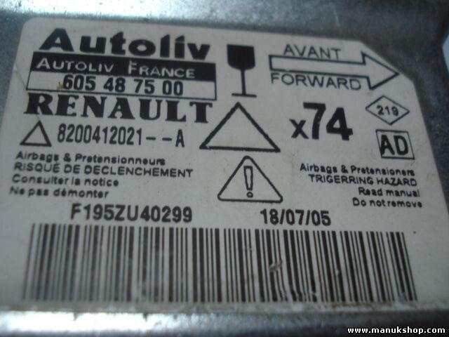 Airbagsensor Airbagsteuergerät Renault Laguna II (AD) 8200412021A 8200412021