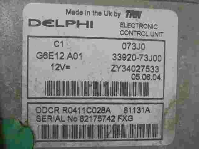 Motorsteuergerät Suzuki Liana 3392073J00 ZY34027533 DELPHI TRW DDCR R0411C028A