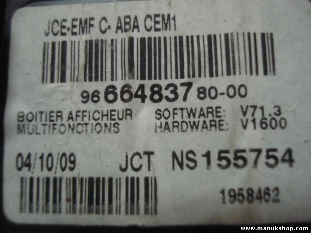 Bordcomputer Citroen C4 2010 9666483780 966648378000 JCTNS155754 1958462
