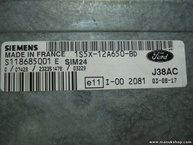 Motorsteuergerät Ford KA 2004 SIEMENS S118685001E S118685001 E 1S5X12A650BD