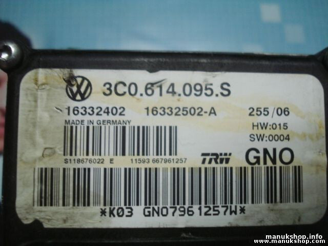 ABS Hydraulikblock VW Volkswagen Passat 3C 3C0614095S 16332402A TRW S118676022