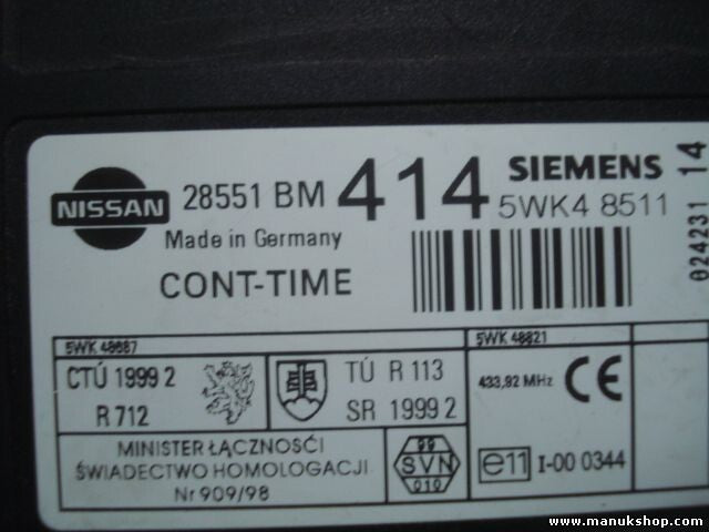Steuergerät Zentralverriegelung Nissan Almera 28551BM414 SIEMENS 5WK48511