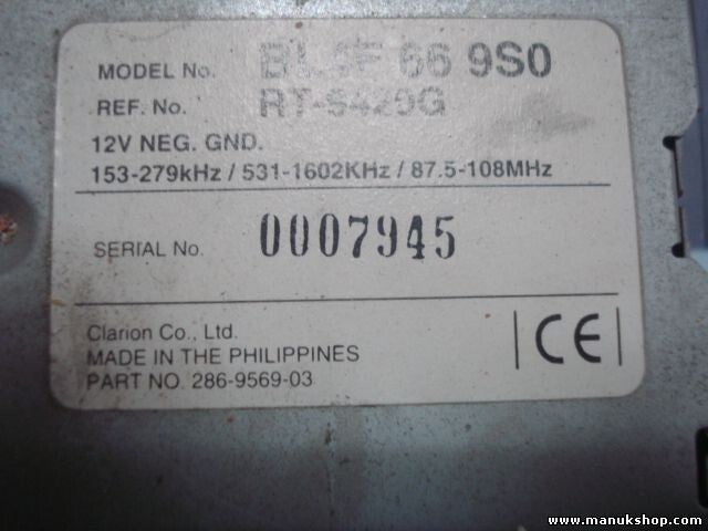 Radio CD Mazda 323F BJ (1998–2003) BL4F669S0 BL4F 66 9S0 RT-9420G RT9420G