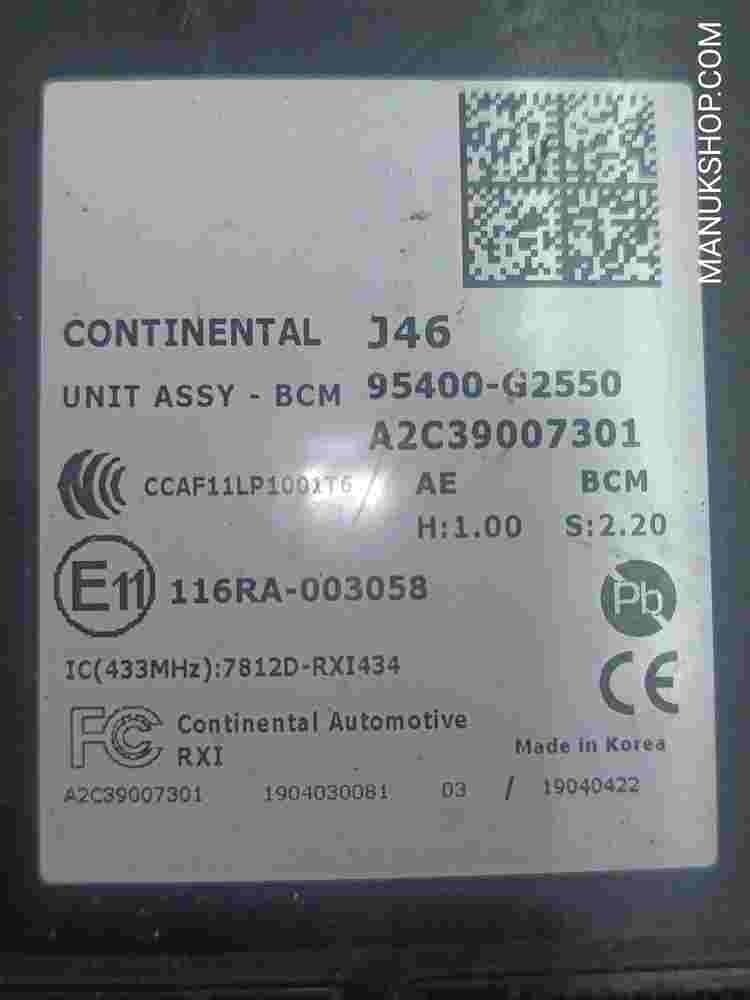 Sicherungskasten Kia Niro Hyundai ioniq 95400G2550 A2C39007301 CCAF11LP1001T6