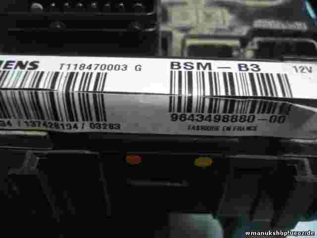 BSM Sicherungskasten Citroen C2 C3 C5 Xsara Peugeot 206 307 9643498880-00