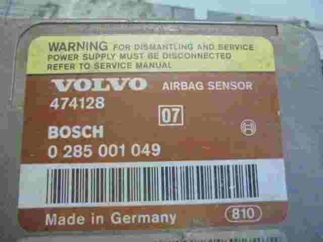 Airbagsensor Airbagsteuergerät Volvo 440 460 474128 BOSCH 0285001049