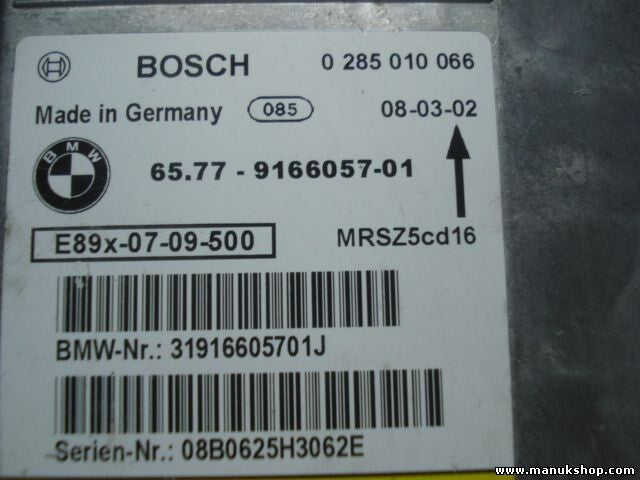 Airbagsensor Airbagsteuergerät BMW E90 E87 E81 E89 E89X-07-09-500 0285010066