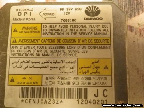 Airbagsensor Airbagsteuergerät Daewoo Lanos KT008AJ3 96387636JC 96387636 JC