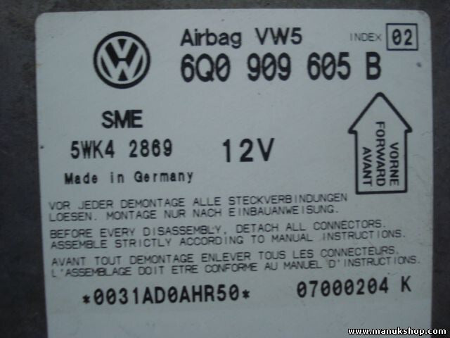 Airbagsensor Airbagsteuergerät VW Volkswagen 6Q0909605B 6QO909605B INDEX 02