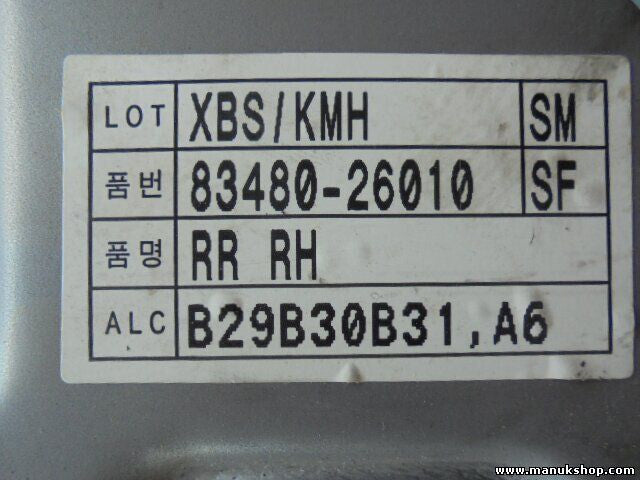 Fensterheber elektrisch hinten rechts Hyundai Santa Fe 2002 8348026010 RR RH SM