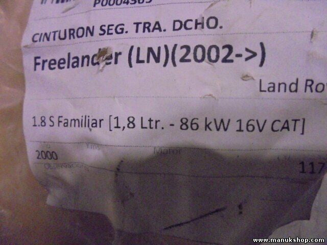 Sicherheitsgurt Gurt Land Rover Freelander 1.8 86 KW 16V 149812