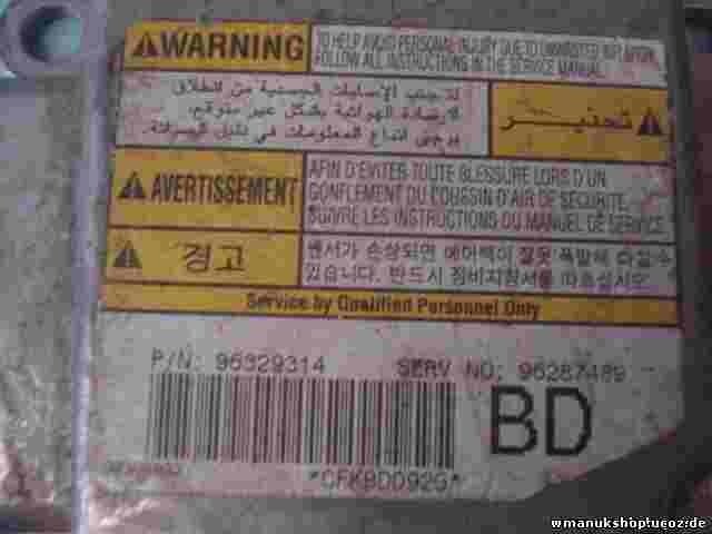 Airbagsensor Airbagsteuergerät Daewoo Nubira 96329314 96287489BD 96287489 BD